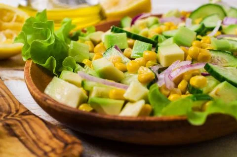 Salad with raw vegetables Foto stock