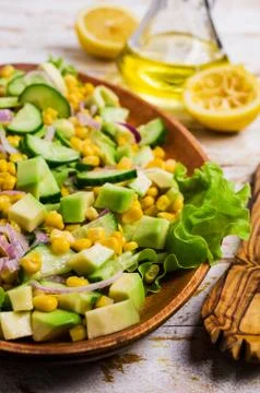 Salad with raw vegetables Stock Photos