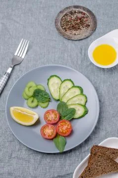 Salad of raw vegetables Stock Photos