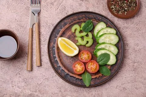 Salad of raw vegetables Stock Photos
