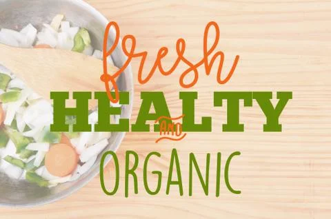 Salad with rectangle frame border of Fresh, heathy and organic food Stock Photos