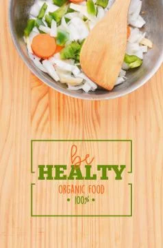 Salad with rectangle frame border of healthy food Stock Photos