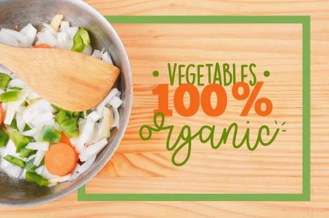 Salad with rectangle frame border of Vegan Menu card Stock Photos