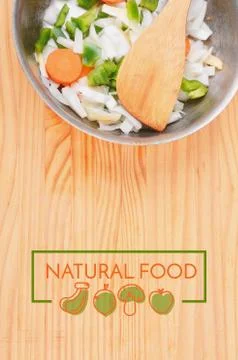 Salad with rectangle frame border of Vegan Menu card Stock Photos