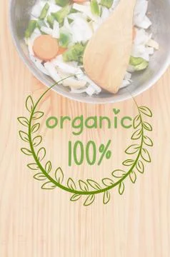 Salad with rectangle frame border of Vegan Menu card Stock Photos