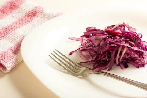Salad from red cabbage Stock Photos
