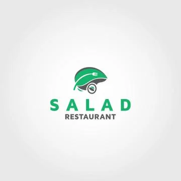Salad restaurant vector logo design template idea Stock Illustration