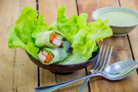 Salad roll 스톡 사진