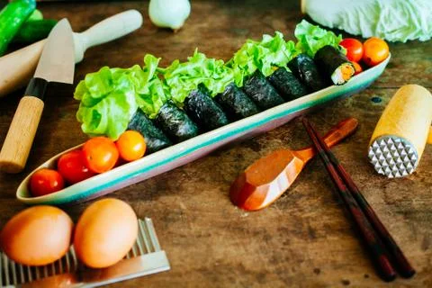 Salad roll Fotos Stock