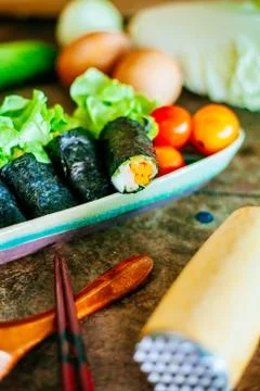 Salad roll Fotos Stock