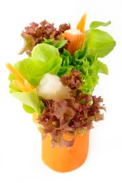 Salad roll on white background Foto stock