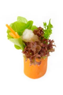 Salad roll on white background Stock Photos