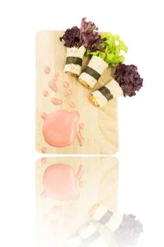 Salad roll white background Stock Photos