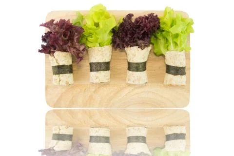 Salad roll white background Stock Photos