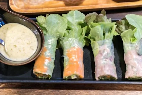 Salad rolls Stock Photos