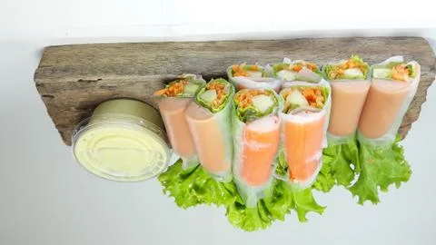 Salad rolls Stock Photos