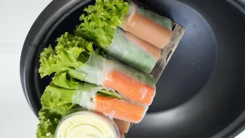 Salad rolls Stock Photos