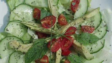 Salad rotating natural light 스톡 동영상 40685037