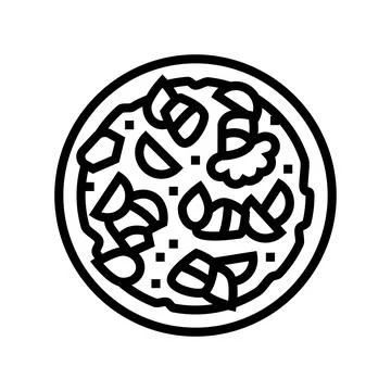 Salad salmon line icon vector illustration Stock Illustration