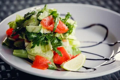 Salad with salmon Stock Photos