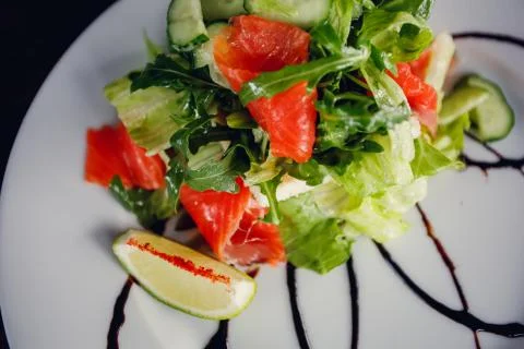 Salad with salmon Stock Photos