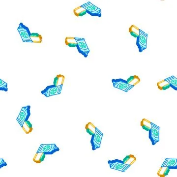 Salad sauce cabbage isometric icon seamless pattern Stock Illustration