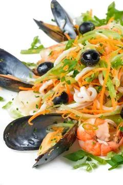Salad with seafood Stock Photos