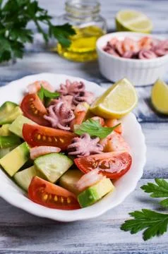 Salad with seafood Stock Photos