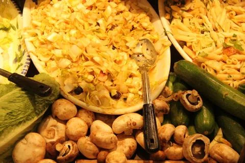 Salad in self service buffet Stock Photos