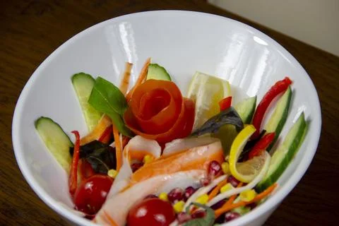 Salad served with the main course Stock Photos
