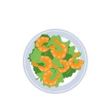 Salad with shrimp Stock Illustration