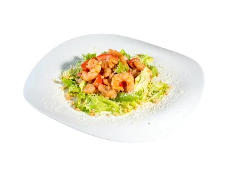 Salad with shrimps Stock Photos