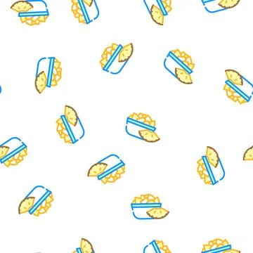 Salad slices pineapple vector seamless pattern Stock Illustration
