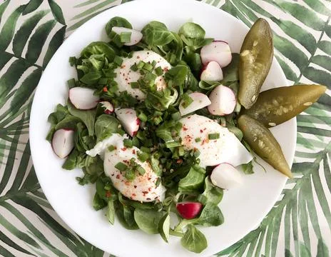 Salad with spinach Фото