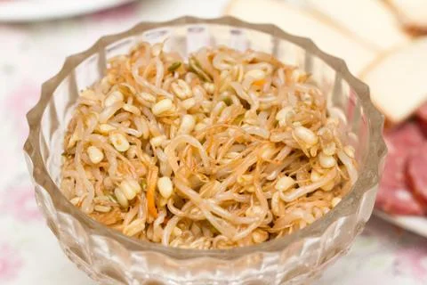 Salad of sprouted wheat Stock Photos