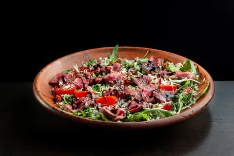 Salad from steak. Stock Photos