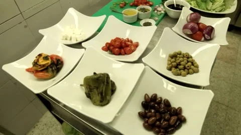 Salad Table Stock Footage 55619636