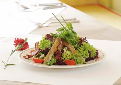 Salad on table Stock Photos