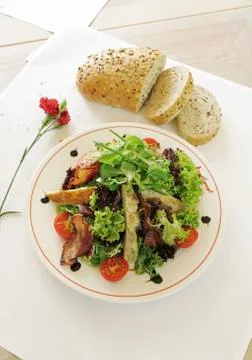 Salad on table Stock Photos