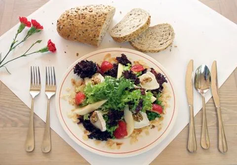 Salad on table Stock Photos