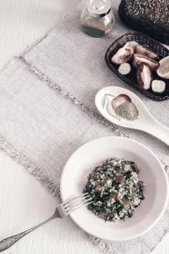Salad Tabule - a common dish of Arabic cuisine. Stock Photos