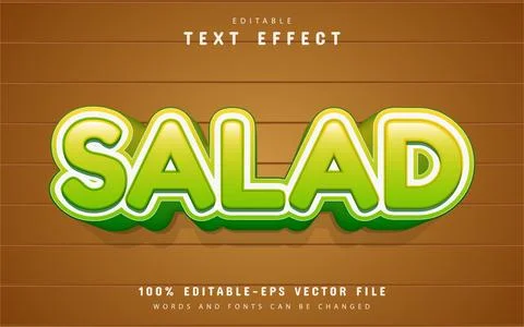 Salad text effect cartoon style イラスト素材