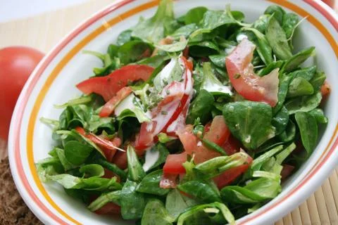 Salad with tomato Stock Photos