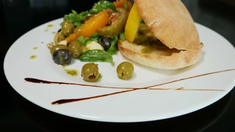 Salad with tomatoes, basil and mozzarella. Stock Footage 133549568