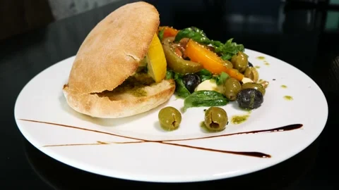 Salad with tomatoes, basil and mozzarella. Stock Footage 133549710