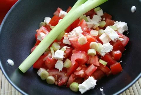 Salad of tomatoes Stock Photos
