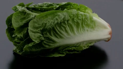 Salad on Turntable - Black Background Stock Footage 75861942