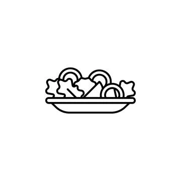 Salad vector icon. Food icon line style Stock Illustration