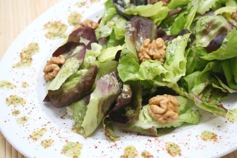 Salad with walnuts Stock Photos