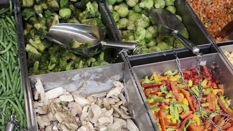 Salads frozen in the freezer Stock Footage 285328152
